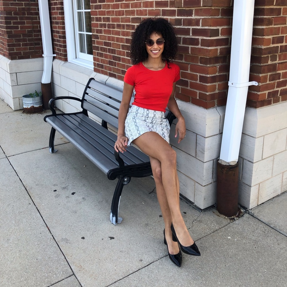 Snake Print Mini Skirt